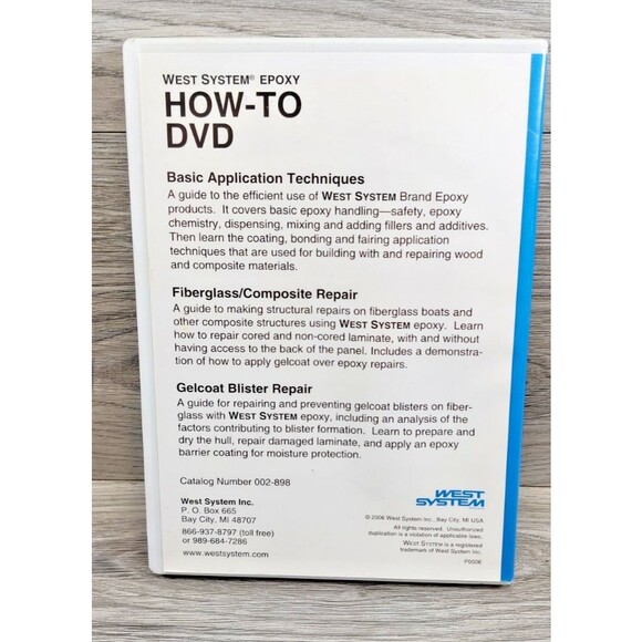 How-To-DVD (DVD, 2006) West System Epoxy, Cat #002-898  Pre-owned - Picture 2 of 4